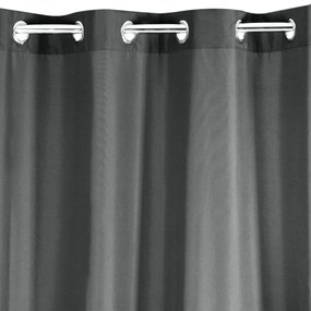 Egyszínű sötét szürke függöny, karikákon lógva Hossz: 250 cm