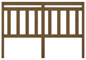 mézbarna tömör fenyőfa ágyfejtámla 146 x 4 x 100 cm