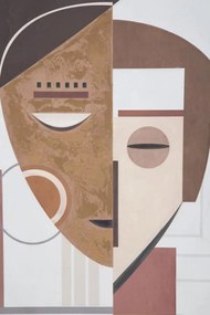 Kézzel készített falfestmény etnikai arc 60x2,7x80cm