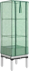 vidaXL rattan megjelenésű magaságyás melegháztakaróval 40x40x140 cm