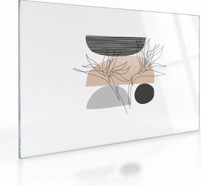Üveg kép - Vonal művészet virágok N⁰2 (70x50 cm)