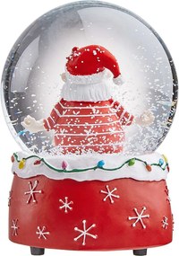 X-MAS zenélő hógömb, jógázó Mikulás Ø10cm