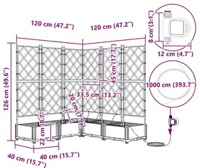 Kerti ültetők Fehér 120 x 120 x 126 cm Acél