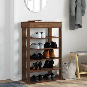 barna tölgyszínű szerelt fa cipőtartó 60x30x98 cm