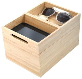 Natúr színű bambusz fürdőszobai rendszerező kozmetikumokhoz Isalys – MSV