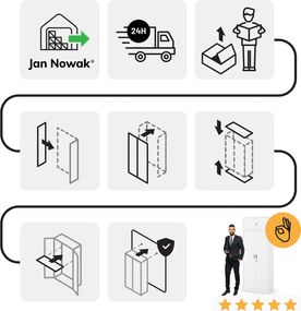 Felső szekrényfeltét EWA Compact 800 x 380 x 400 mm, fehér