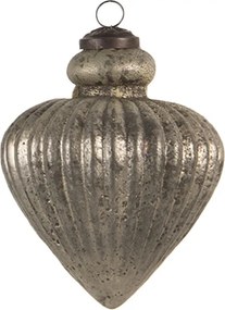 Arany-barna karĂĄcsonyi dĂsz patinĂĄval Ă©s kopĂĄsokkal M 10x10 cm