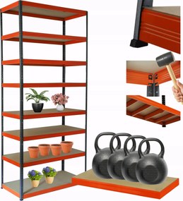 Tárolószekrény fém állvány Helios 270x75x60cm 8Px400kg Tömör