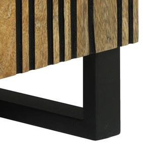 TV Szekrény - 80x31.5x46 cm Tömör Mangó és Mérnöki Fa
