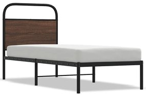ágykeret matrac nélkül 75x190 cm barna tölgyfa műfa