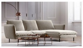 Vienna bézs bársony sarokkanapé, jobb oldali - Cosmopolitan Design