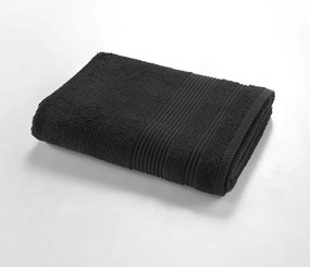 Fekete frottír pamut fürdőlepedő 70x130 cm Tendresse – douceur d'intérieur
