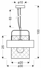 Fekete-ezüstszínű fém függőlámpa ø 30 cm Fiba – Candellux Lighting