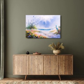 Kép - romantikus tengerpart, olajfestmény (90x60 cm)