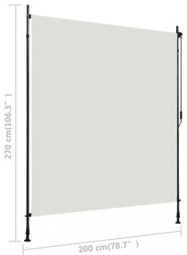 krémszínű kültéri roló 200 x 270 cm