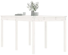 fehér tömör fenyőfa kerti asztal 159,5 x 82,5 x 76 cm