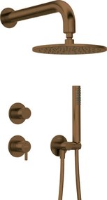 Silia falsík alatti zuhanyszett_szálcsiszolt bronz