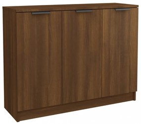 barna tölgy színű szerelt fa tálalószekrény 90,5 x 30 x 70 cm