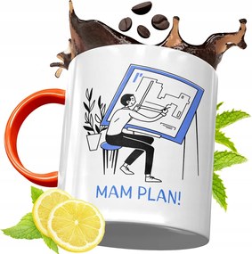 Narancssárga Bögre Építésznek Ajándék fényképes nyomtatással