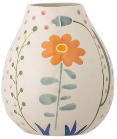 Krémszínű agyagkerámia kézzel festett váza (magasság 17 cm) Taza – Bloomingville
