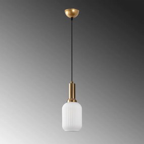 Asker 15191 arany fém-üveg függőlámpa, Ø13 cm