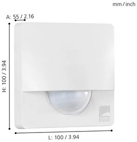 Eglo 97464 - Kültéri mozgásérzékelő DETECT ME 3 12 m fehér IP44