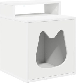 vidaXL Macska Ház Fehér 42,5 x 40 x 53,5 cm Faanyag