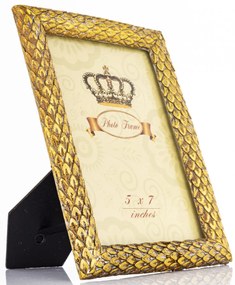 Palotakertek design barokkos aranysárga szögletes műanyag képkeret 21,5x15x12-2cm