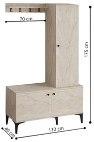 Előszobafal Lex - Travertine