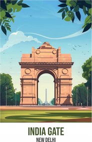 Poszter 50x70cm India Gate, Újdelhi