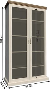 vitrines szekrény, északi sosna/vadtölgy, ROYAL WS