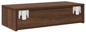 Falipolc fiókokkal barna tölgy 60x26,5x15 cm műszaki fa