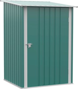 Outsunny Kerti Tároló Szerkezet 0.92 m² 100x103x160 cm Zöld Fém Kerti Sátor 1 Ajtóval és Zárva Az Eszközök Tárolására | Aosom