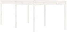 vidaXL fehér tömör fenyőfa kerti asztal 203,5 x 100 x 76 cm