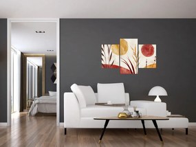 Kép - Növények és körök (90x60 cm)