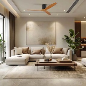 ZEVENTI - Mennyezeti ventilátor SPELLO Wi-Fi Tuya fekete/tölgy + távirányító