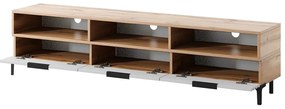 Tv szekrény/asztal Ricko 3D  (természetes tölgy + fehér). 1098752