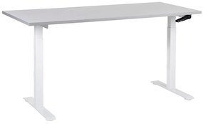 Fehér és szürke manuálisan állítható íróasztal 160 x 72 cm DESTINES Beliani