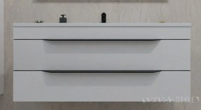 TMP VOX 85 FEHÉR fali fürdőszobabútor - öntött műmárvány mosdóval - 85 x 47 cm