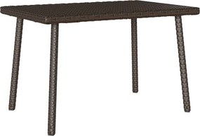 vidaXL téglalap barna polyrattan kerti dohányzóasztal 60x40x37cm