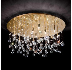 Ideal Lux - LED Kristály mennyezeti lámpa MOONLIGHT 15xG9/3W/230V átm. 80 cm arany
