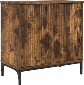 vidaXL Fürdőszobai mosdószekrény Füstölt tölgy 60,5 x 33,5 x 61 cm