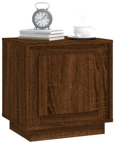 2 db barna tölgyszínű szerelt fa éjjeliszekrény 44x35x45 cm