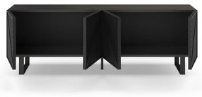 Fekete TV-állvány 161x55x35 cm Peta – Marckeric