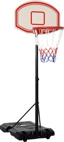 HOMCOM Kültéri Kosárlabda Gyűrű, 175-215 cm Magasságban állítható Kosárlabda Állvány Kerekekkel, Belső Kosárlabda Gyűrű Állvánnyal 71 x 45 cm-es Hátté