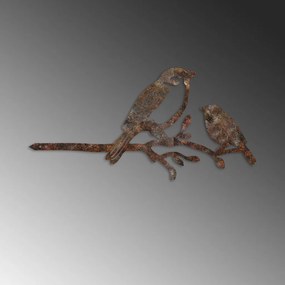 Bird fém kerti dísztárgy, barna, 40×20 cm