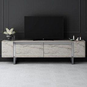 TV szekrény Yildiz - Travertine, Silver