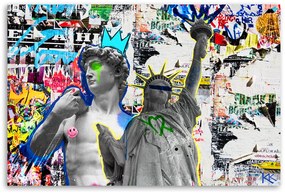 Gario Vászonkép Dávid-szobor és Szabadság-szobor NYC Méret: 100 x 70 cm