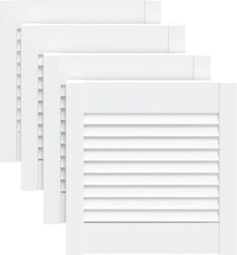 vidaXL 4 db fehér tömör fenyőfa lamellás szekrényajtó 39,5 x 39,4 cm