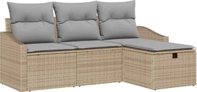 vidaXL Kanapé Szett párnával 4 pcs polirattan
